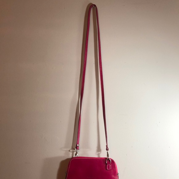 Vera Pelle Dark Pink Crossbody Mini Purse - Picture 4 of 5